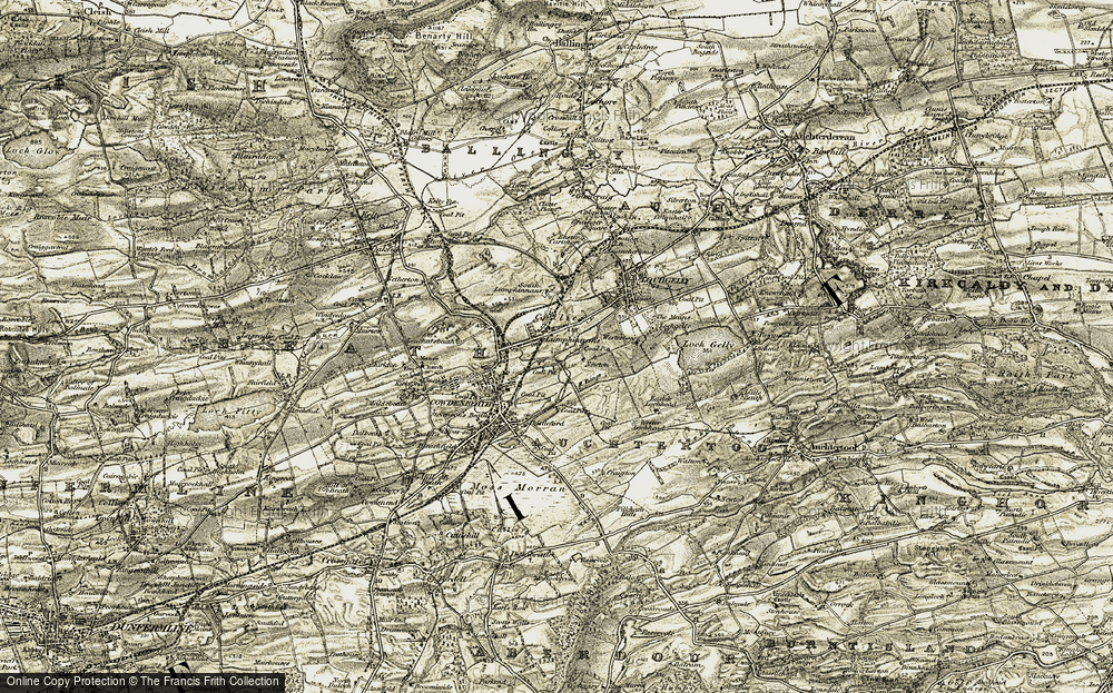 Old Map of Historic Map covering Tollie Hill in 1903-1906