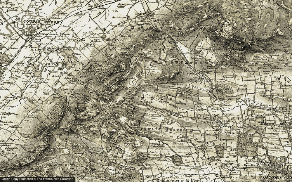 Old Map of Historic Map covering Ledyatt in 1908