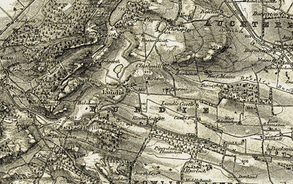 Old map of Ledcrieff Loch in 1908