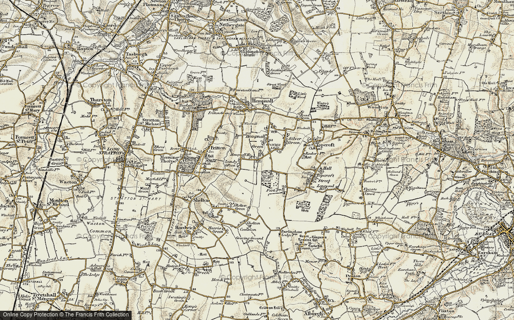 Old Map of Lundy Green, 1901-1902 in 1901-1902