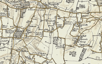 Old map of Lundy Green in 1901-1902