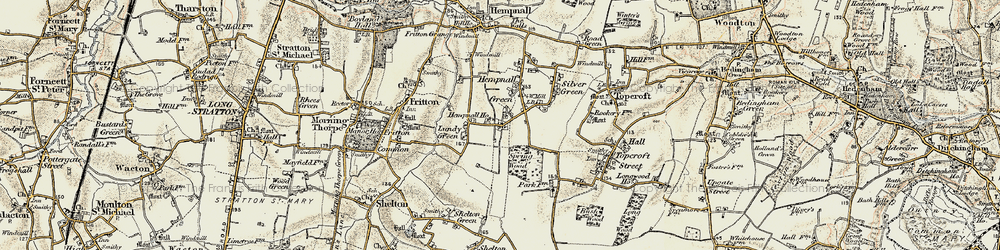 Old map of Lundy Green in 1901-1902