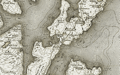 Old map of Boatsroom Voe in 1912