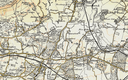 Old map of Birling Ashes in 1897-1898