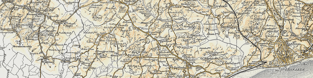 Old map of Lunsford's Cross in 1898