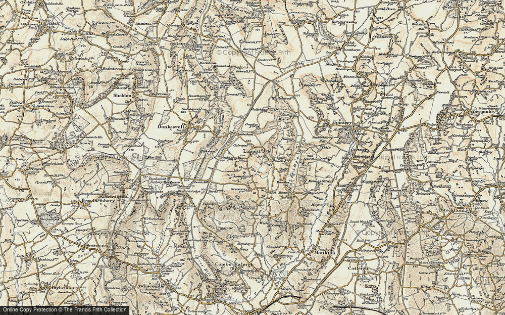 Old Map of Luppitt, 1898-1900 in 1898-1900