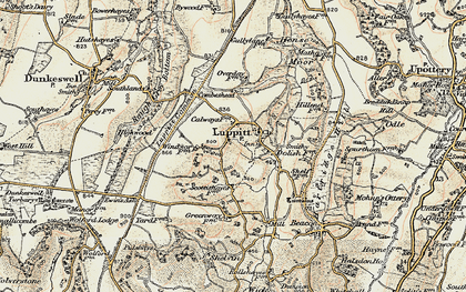 Old map of Luppitt in 1898-1900