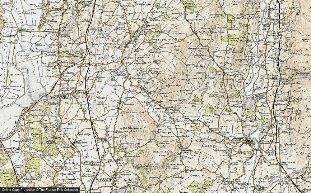 Old Map of Historic Map covering Badger Gate in 1903-1904