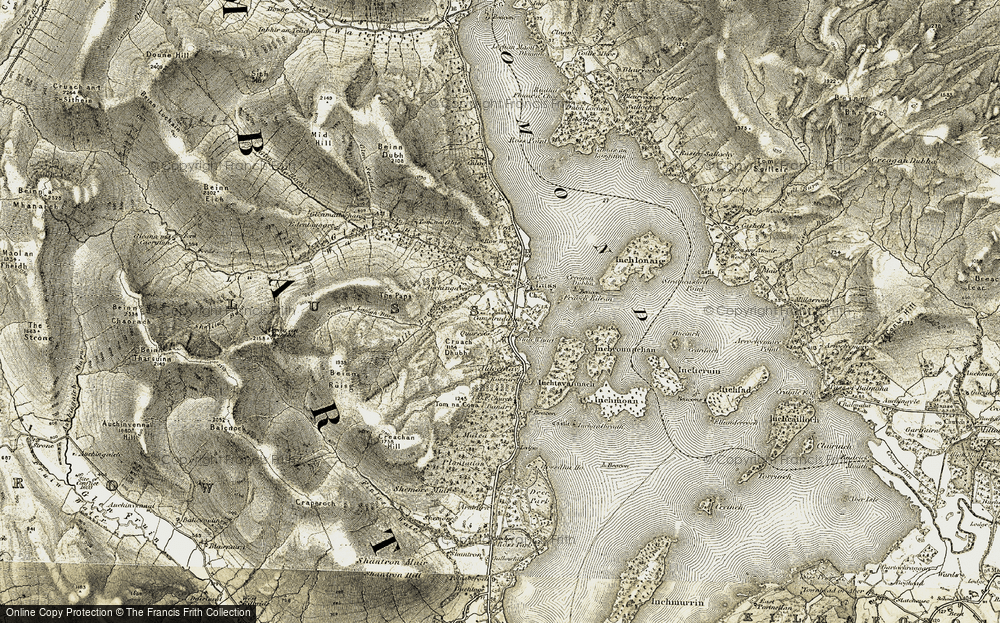 Old Map of Historic Map covering Beinn Ruisg in 1905-1907