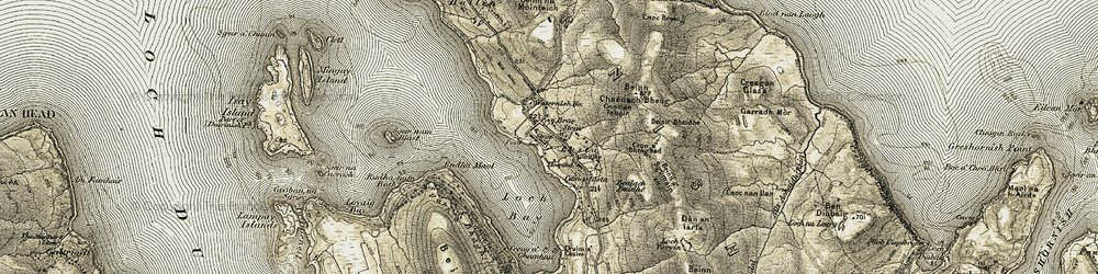 Old map of Bealach Buidhe in 1908-1911