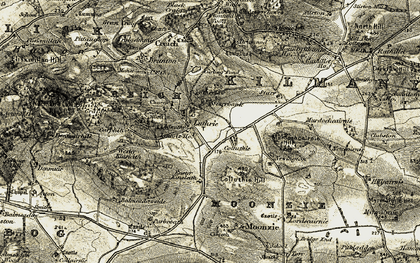Old map of Luthrie in 1906-1908
