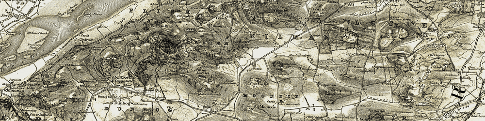 Old map of Luthrie in 1906-1908