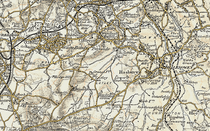 Old map of Lutley in 1901-1902