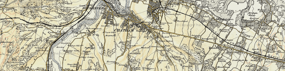 Old map of Luton in 1897-1898