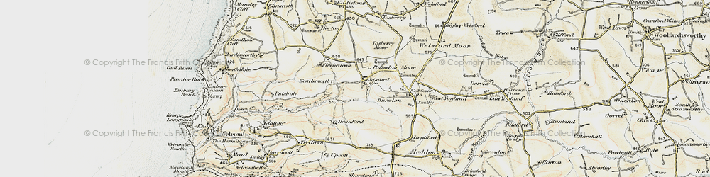 Old map of Lutsford in 1900