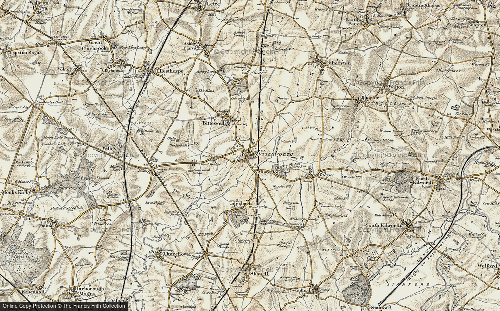 Old Map of Lutterworth, 1901-1902 in 1901-1902