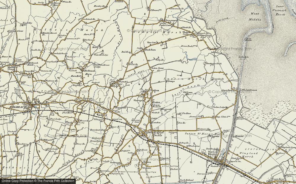Old Map of Lutton, 1901-1902 in 1901-1902
