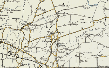 Old map of Lutton in 1901-1902