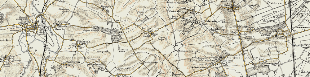 Old map of Lutton in 1901