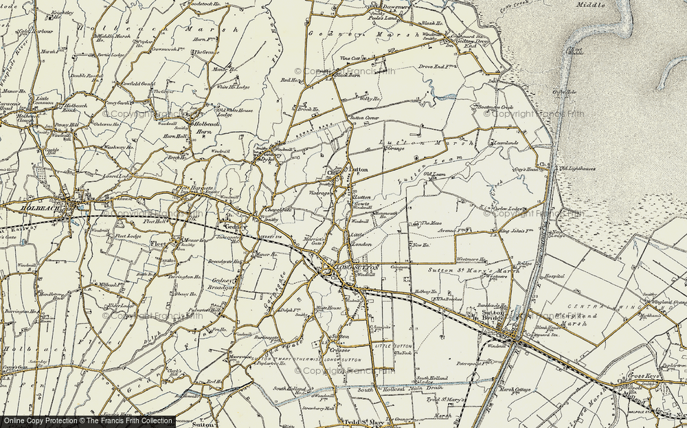 Old Map of Lutton Gowts, 1901-1902 in 1901-1902