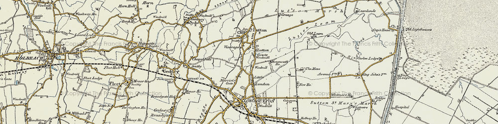 Old map of Lutton Gowts in 1901-1902