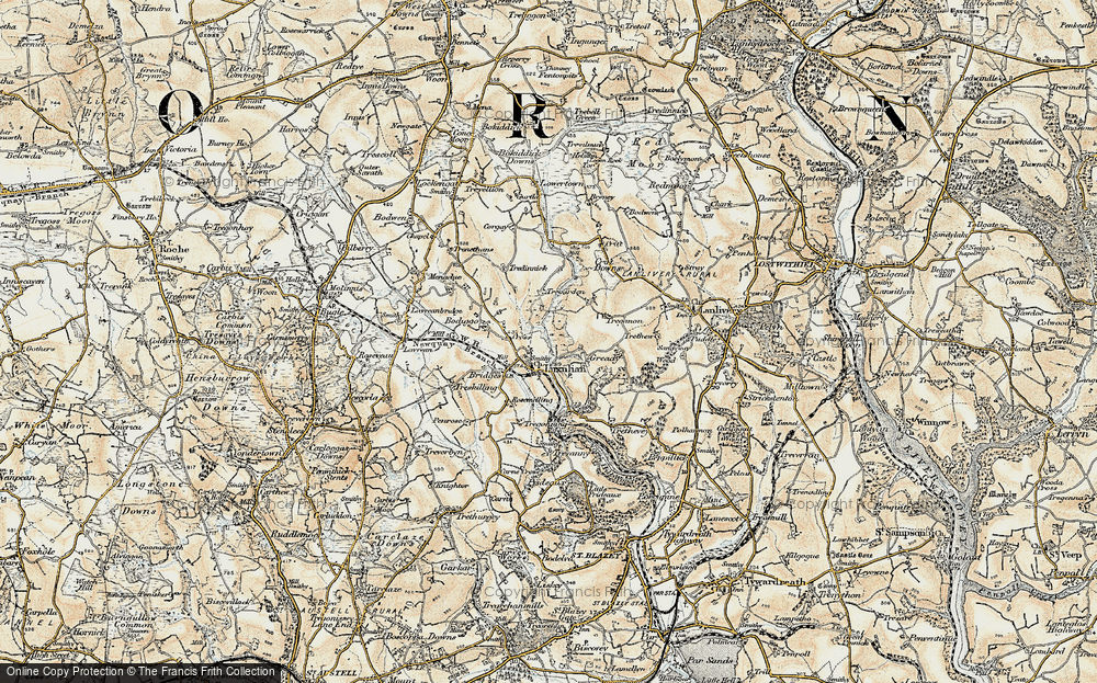 Old Map of Luxulyan, 1900 in 1900
