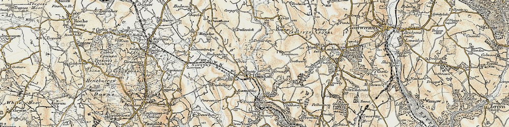 Old map of Luxulyan in 1900