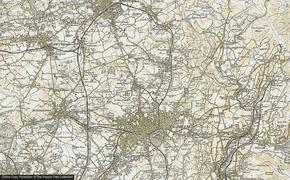Old Map of Luzley Brook, 1903 in 1903