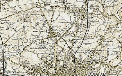 Old map of Luzley Brook in 1903