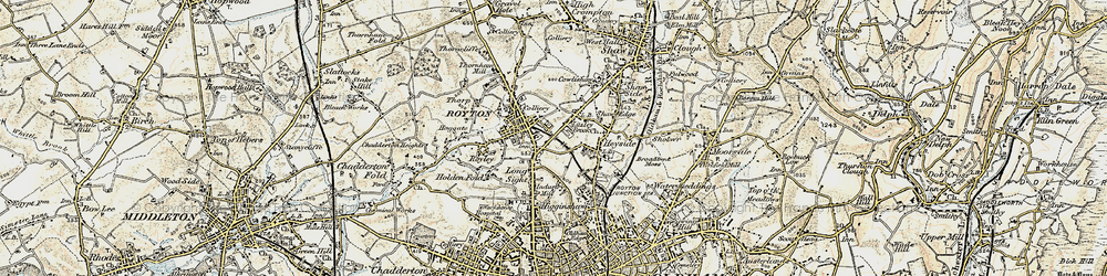 Old map of Luzley Brook in 1903