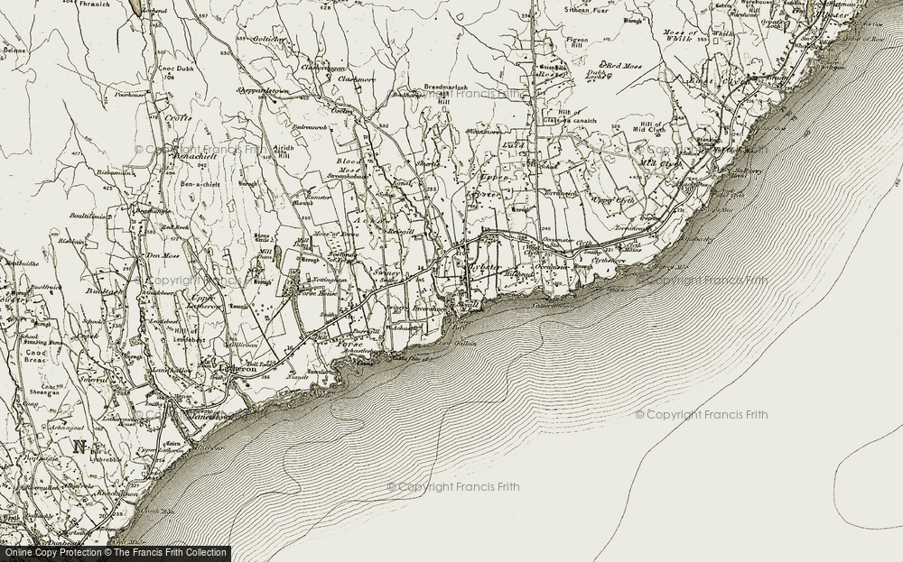 Old Map of Lybster, 1911-1912 in 1911-1912