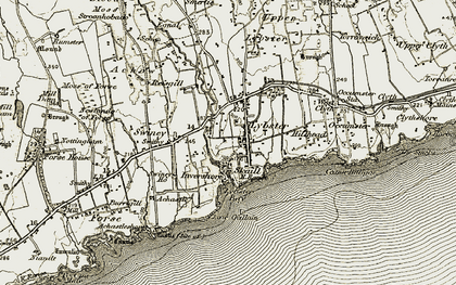 Old map of Lybster in 1911-1912