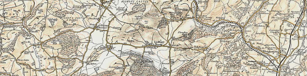 Old map of Lydbury North in 1902-1903