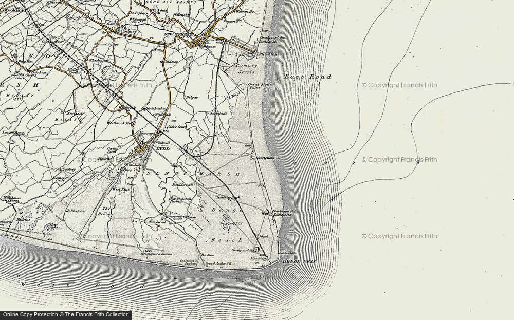 Old Map of Lydd-on-Sea, 1898 in 1898