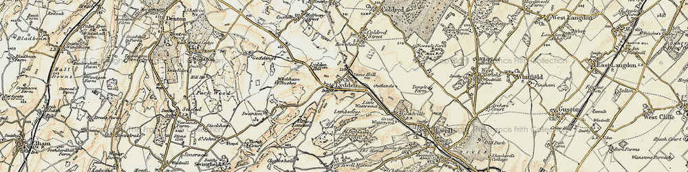 Old map of Wickham Bushes in 1898-1899
