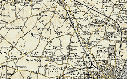 Old map of Lydden in 1898-1899