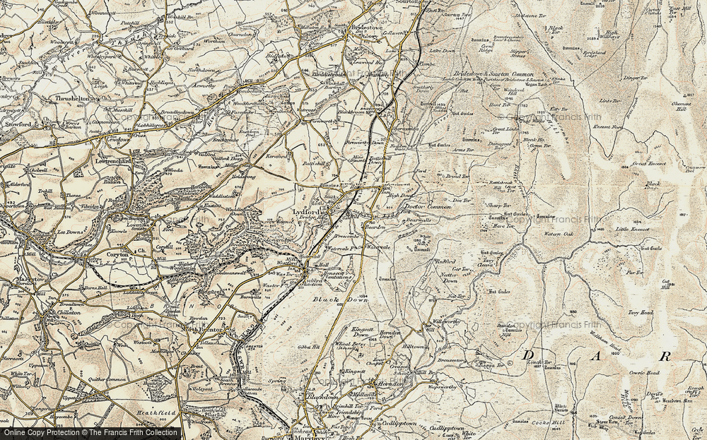 Old Map of Lydford, 1899-1900 in 1899-1900