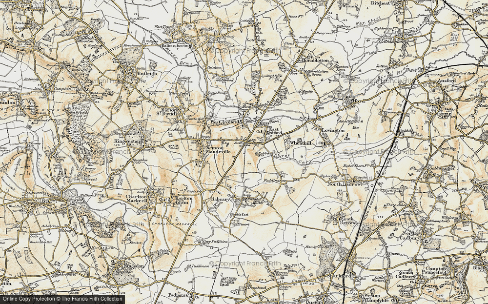 Old Map of Lydford-on-Fosse, 1899 in 1899
