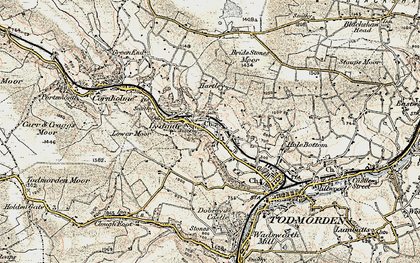 Old map of Todmorden Edge in 1903
