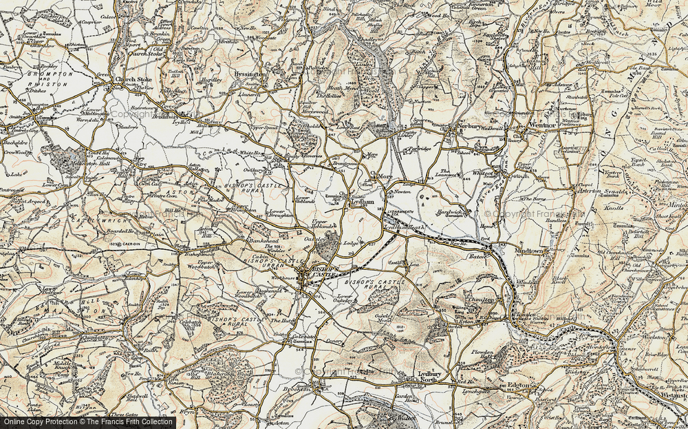 Old Map of Lydham, 1902-1903 in 1902-1903
