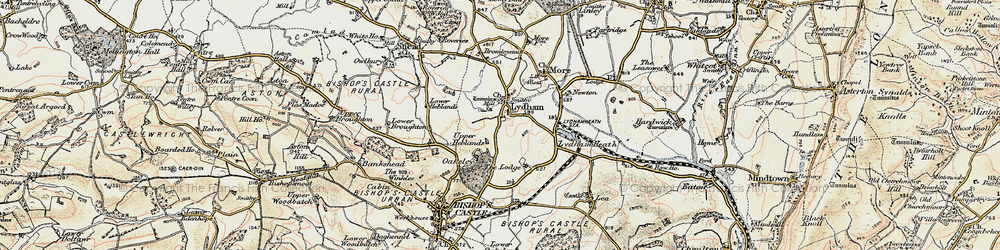 Old map of Lydham in 1902-1903