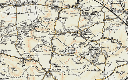 Old map of Lydiard Green in 1898-1899
