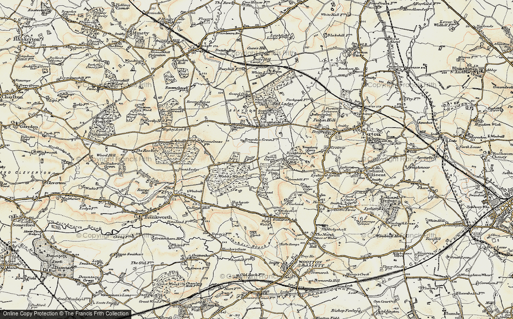 Old Map of Historic Map covering Braydon Manor in 1898-1899