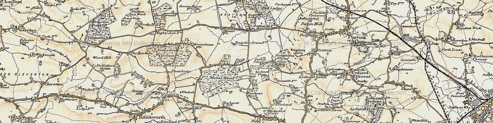 Old map of Braydon Manor in 1898-1899
