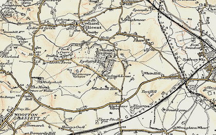 Old map of Lydiard Tregoze in 1898-1899