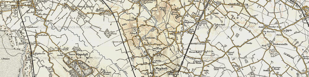 Old map of Lydiate in 1902-1903
