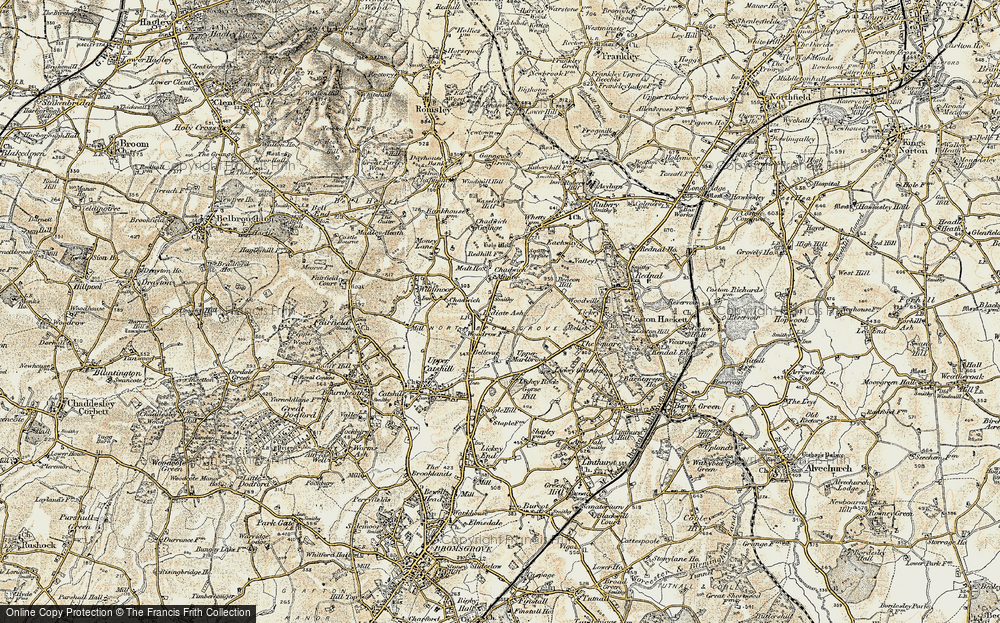 Old Map of Lydiate Ash, 1901-1902 in 1901-1902
