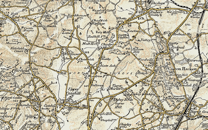 Old map of Lydiate Ash in 1901-1902