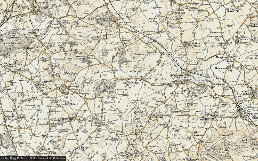 Old Map of Historic Map covering Brickles Wood in 1897-1909