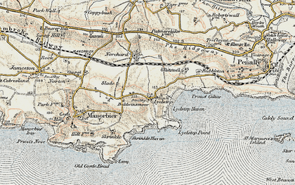 Old map of Lydstep in 1901-1912